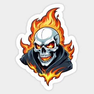 Skull on fire. Sticker